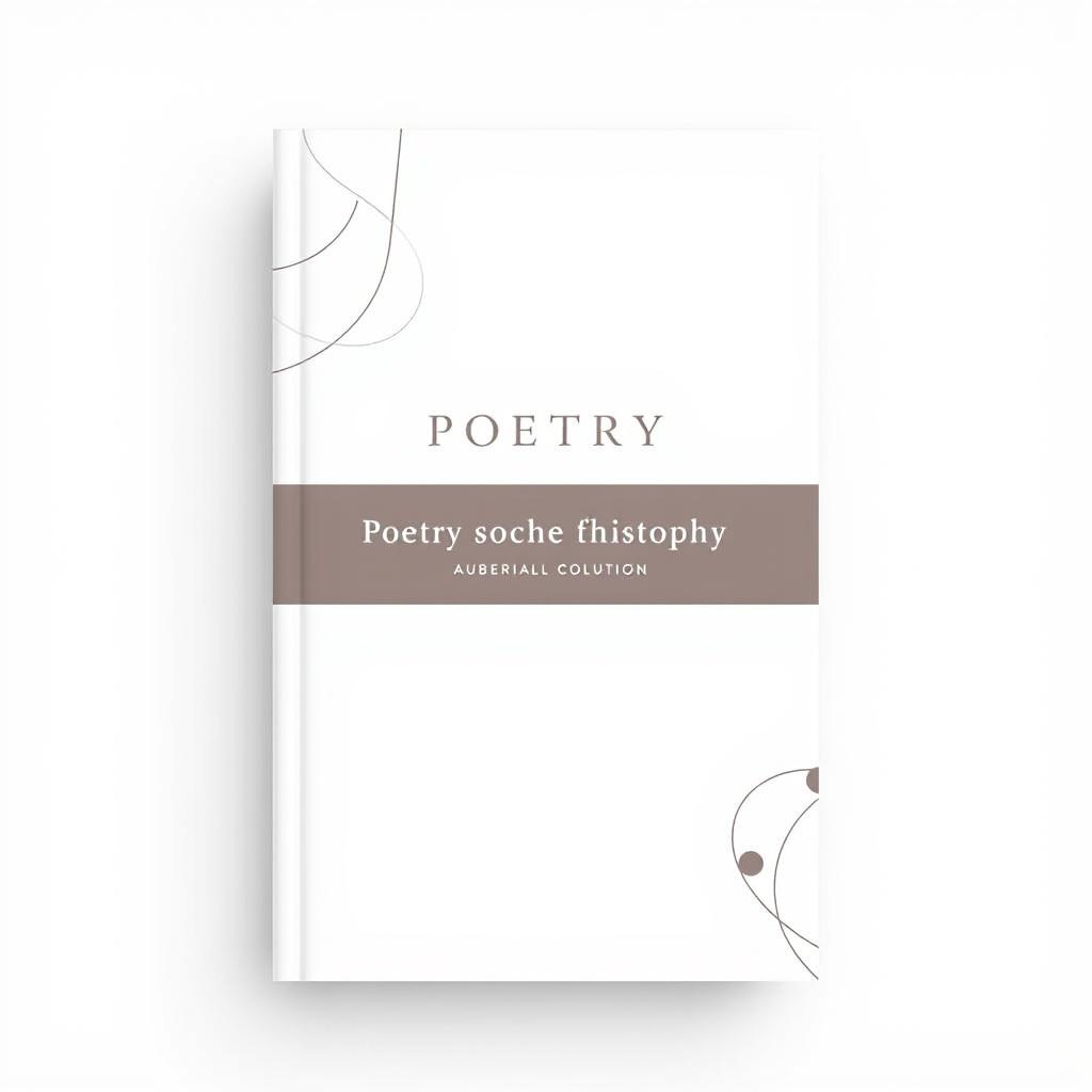 A minimalistic and modern book cover design for poetry and philosophical essays, featuring a light color palette