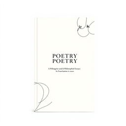 A minimalistic and modern book cover design for poetry and philosophical essays, featuring a light color palette