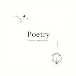 A minimalistic and modern book cover design for poetry and philosophical essays, featuring a light color palette