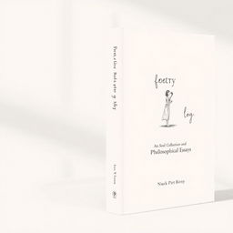 A minimalist and modern book cover design for a collection of poetry and philosophical essays