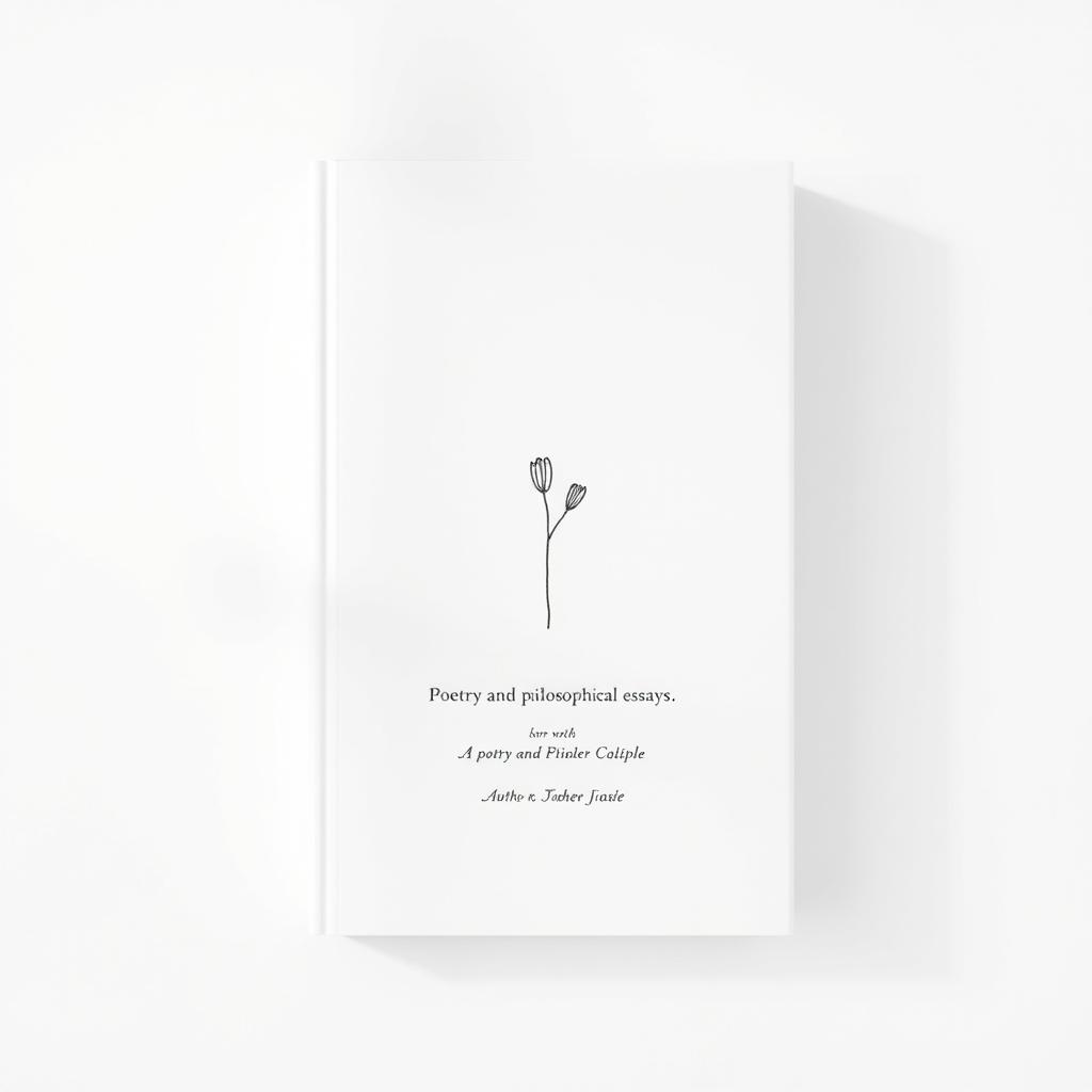 A minimalist and modern book cover design for a collection of poetry and philosophical essays