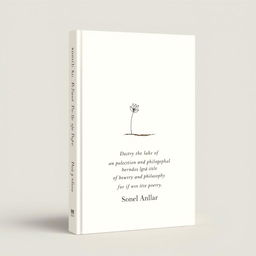 A minimalist and modern book cover design for a collection of poetry and philosophical essays