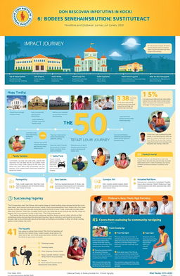 A visually engaging and inspiring infographic illustrating the 50-year impact journey of Don Bosco Sneha Bhavan Institutions in Kochi