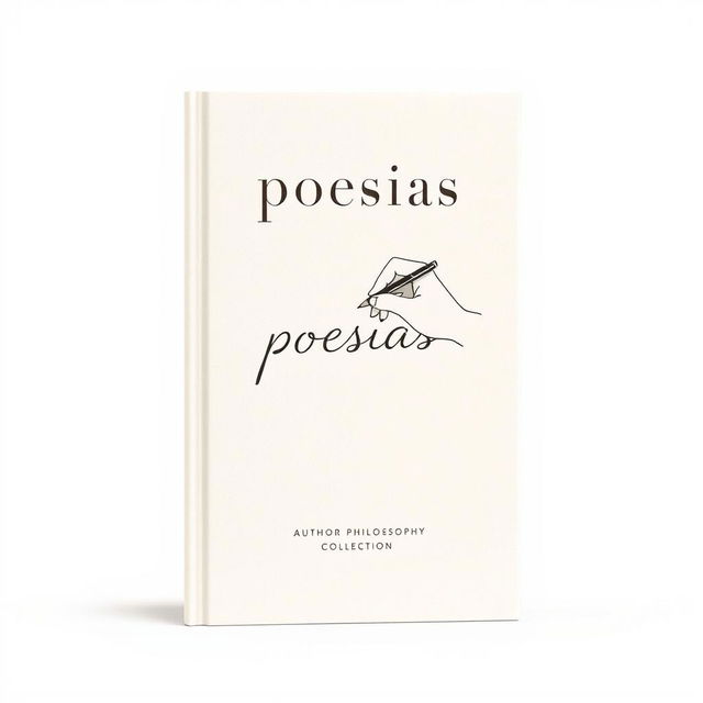 A minimalist and modern book cover design for a collection of poetry and philosophical essays