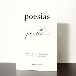 A minimalist and modern book cover design for a collection of poetry and philosophical essays