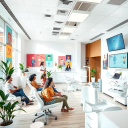 A modern dental clinic interior featuring bright and welcoming decor