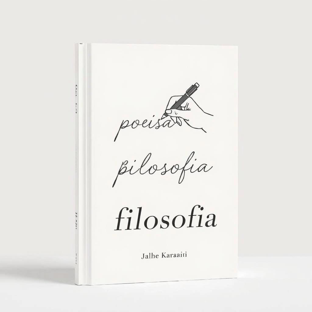 A minimalist and modern book cover design for a collection of poetry and philosophical essays