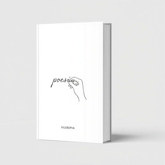 A minimalist and modern book cover design for a collection of poetry and philosophical essays