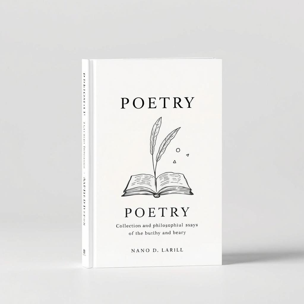 A minimalist and modern book cover design for a collection of poetry and philosophical essays