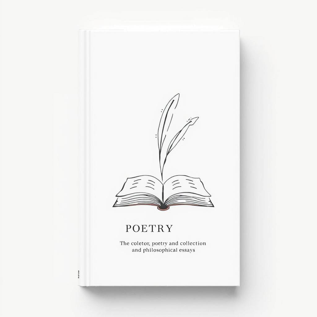 A minimalist and modern book cover design for a collection of poetry and philosophical essays