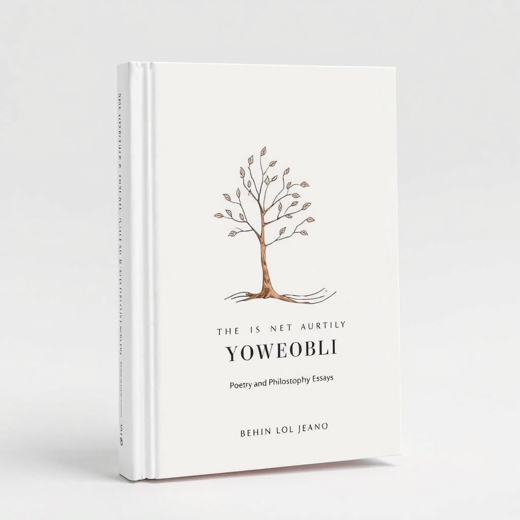 A minimalist and modern book cover design for a collection of poetry and philosophical essays