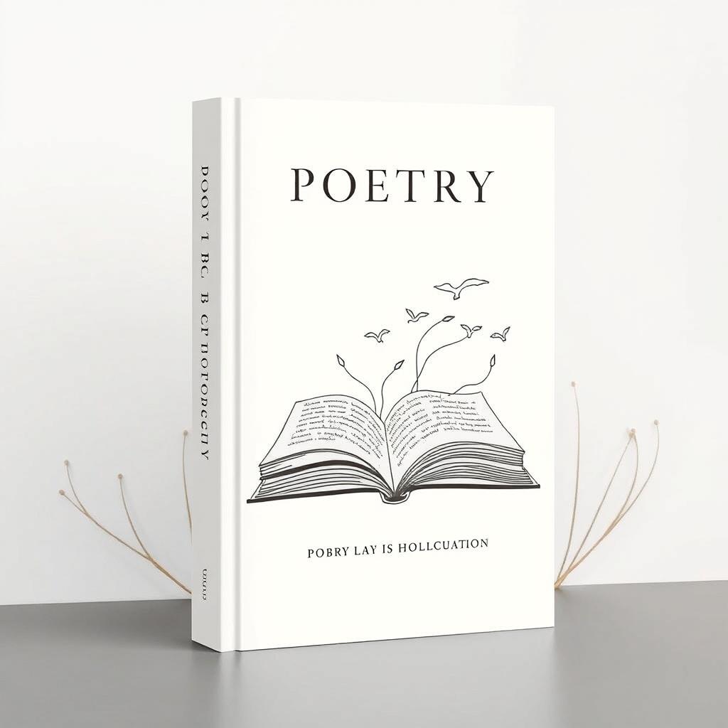 A minimalist and modern book cover design for a collection of poetry and philosophical essays