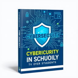 A striking book cover design for a cybersecurity guide aimed at schools