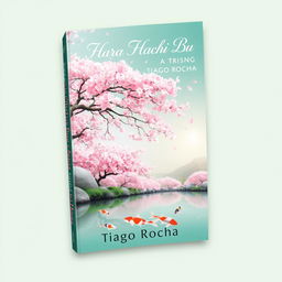 A book cover design for 'Hara Hachi Bu' by Tiago Rocha, featuring a serene and captivating landscape that symbolizes harmony and balance