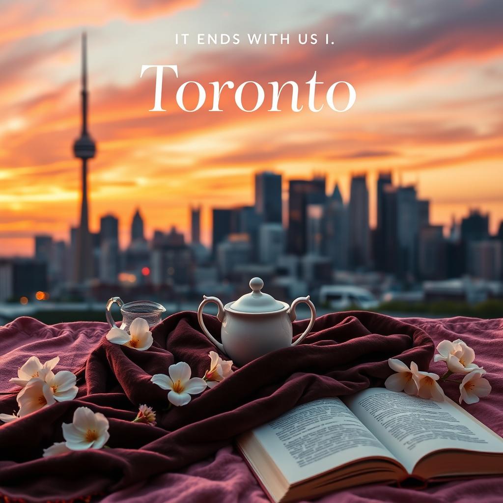 A book cover for a halal romance novel set in Toronto, inspired by the style of 'It Ends With Us'