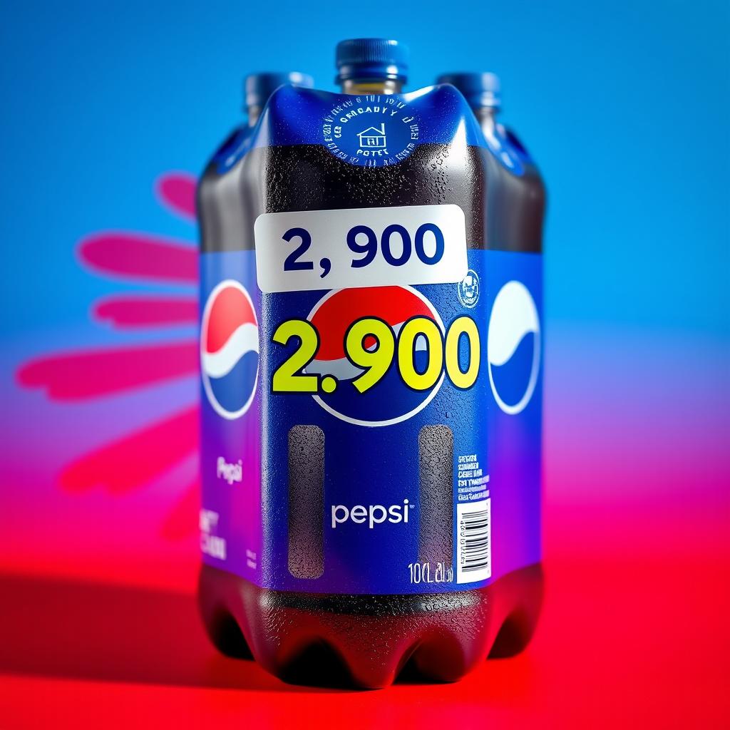 A visually appealing product shot of a 50cl Pepsi PET bottle pack