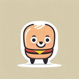 A lovable, cartoon-style, burger-themed pet mascot for a restaurant named 'Wall Burguer'.