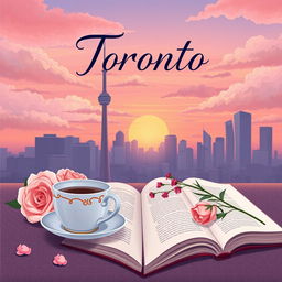 An illustrated book cover for a halal romance novel set in Toronto, inspired by the style of 'It Ends With Us'