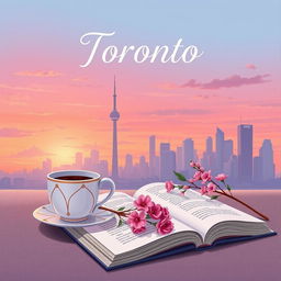 An illustrated book cover for a halal romance novel set in Toronto, inspired by the style of 'It Ends With Us'