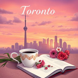 An illustrated book cover for a halal romance novel set in Toronto, inspired by the style of 'It Ends With Us'