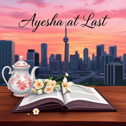 An illustrated book cover for a halal romance titled 'Ayesha At Last', measuring 14x21 cm