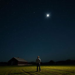 A serene night sky filled with twinkling stars, showcasing a clear view of the cosmos