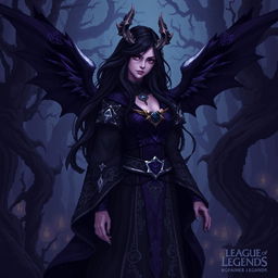 Morgana from League of Legends depicted in a dark fantasy pixel art style