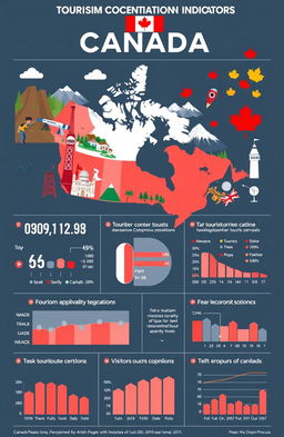 An infographic illustrating tourism concentration indicators in Canada