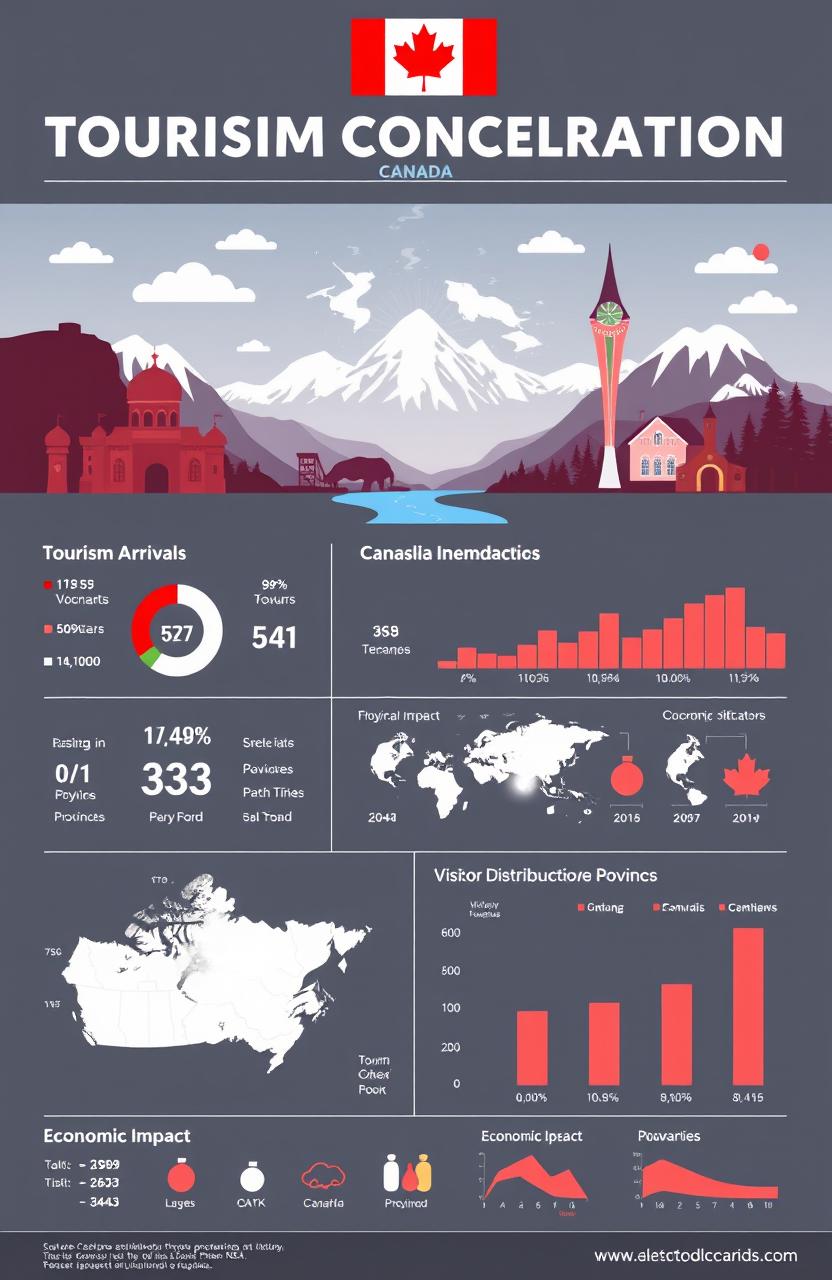 An infographic illustrating tourism concentration indicators in Canada