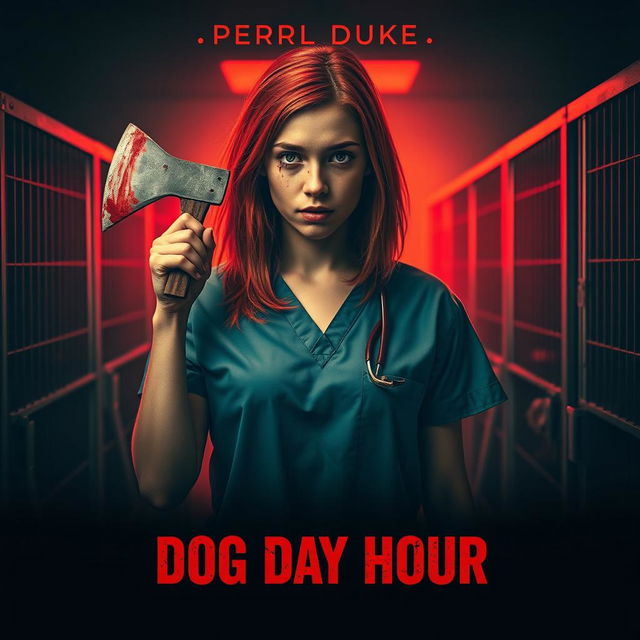 A realistic movie poster for a horror film titled 'Dog Day Hour'