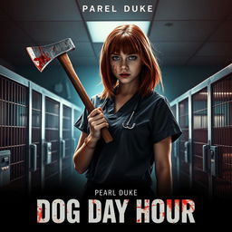 A realistic movie poster for a horror film titled 'Dog Day Hour'