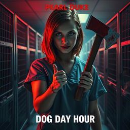 A realistic movie poster for a horror film titled 'Dog Day Hour'