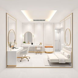 An elegant minimalist beauty studio design in a compact 4 meter by 4 meter space