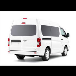 A pristine image of a Nisan NV350 commercial van in a clean and bright white color