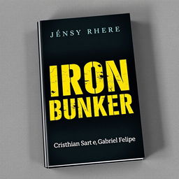 A captivating book cover featuring the bold title 'IRON BUNKER' in large, striking capital letters using a robust industrial font