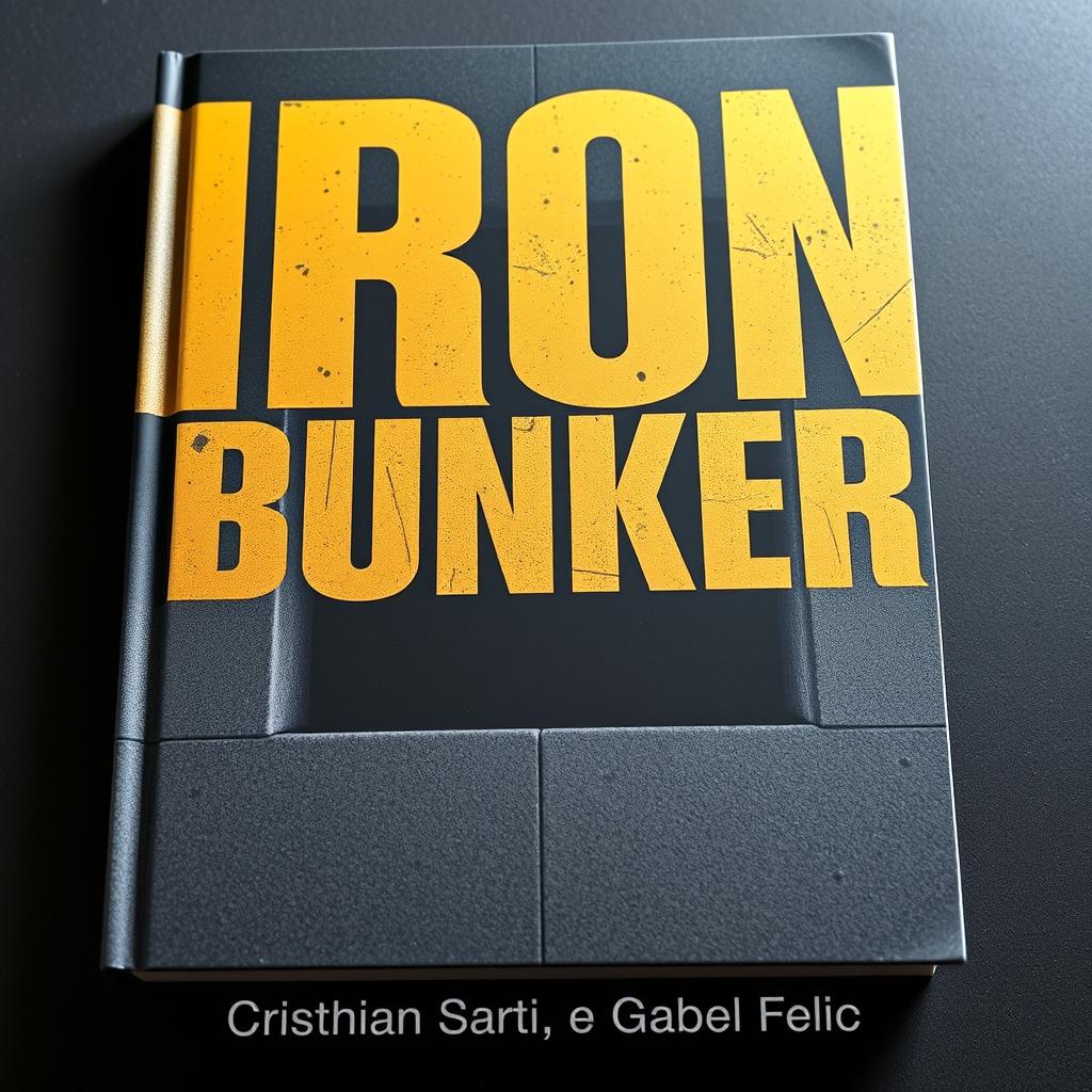 A captivating book cover featuring the bold title 'IRON BUNKER' in large, striking capital letters using a robust industrial font