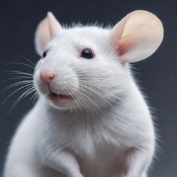 A white rat depicted in beautiful anime style, with a stunning level of detail and charismatic facial expressions.