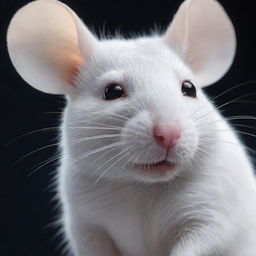 A white rat depicted in beautiful anime style, with a stunning level of detail and charismatic facial expressions.