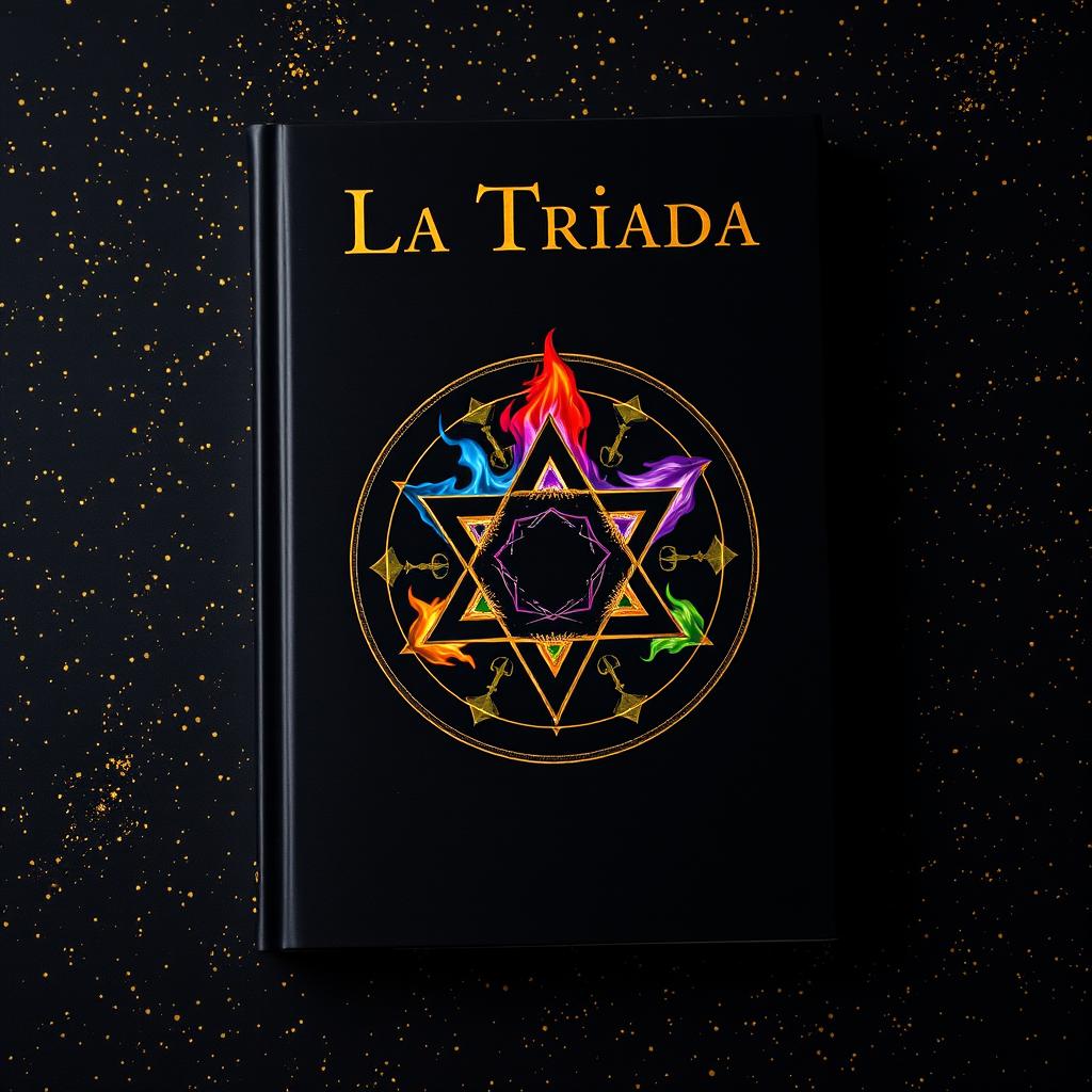 A captivating book cover for a fantasy novel titled "La Triada"