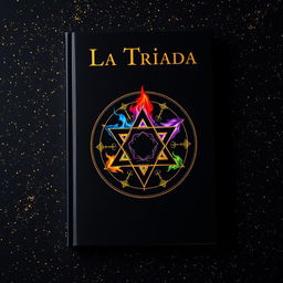 A captivating book cover for a fantasy novel titled "La Triada"