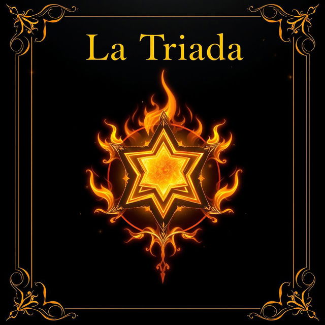 A captivating fantasy book cover for the title "La Triada," focusing on magic