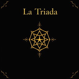 A minimalist yet elegant book cover for a fantasy novel titled "La Triada," focused on themes of magic