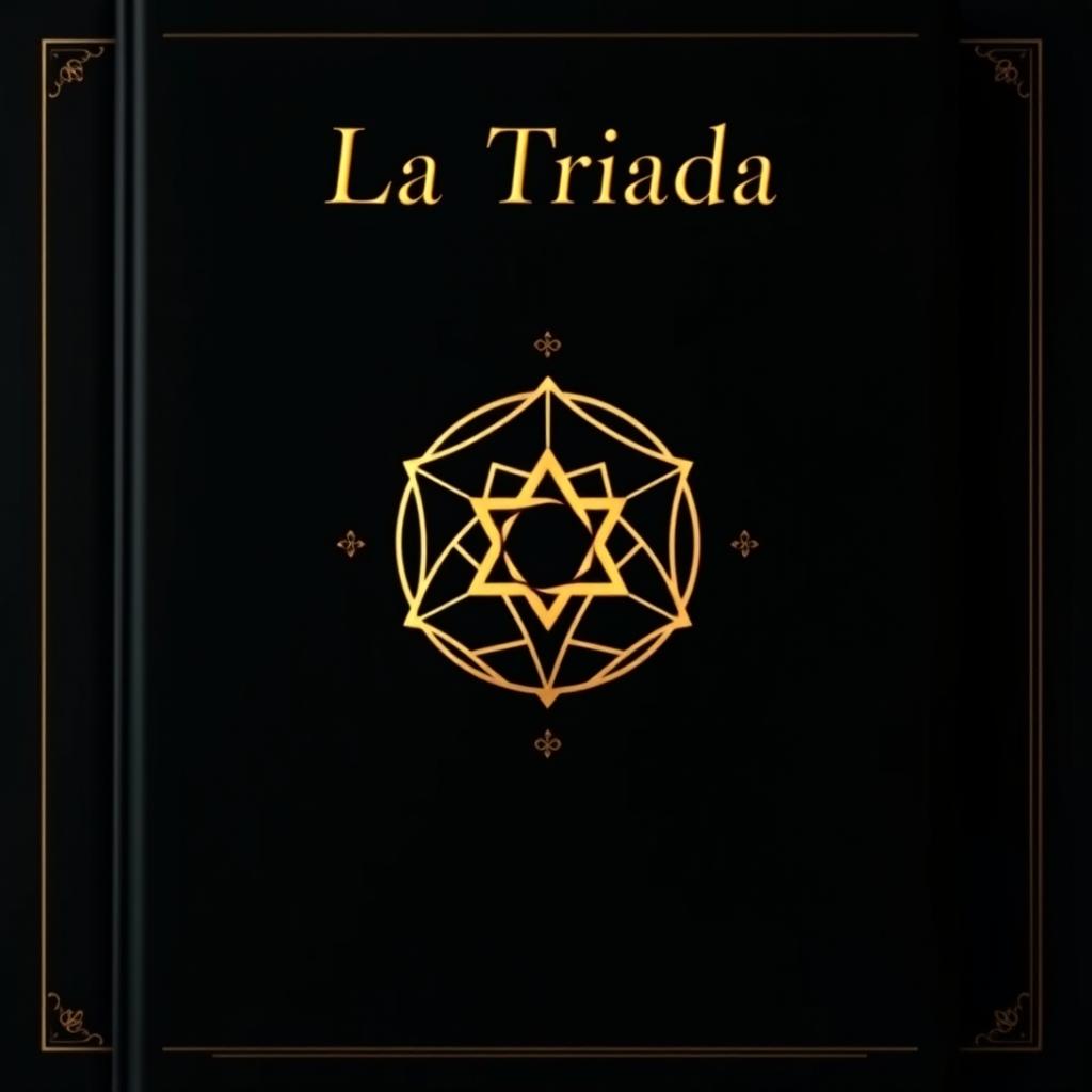 A minimalist yet elegant book cover for a fantasy novel titled "La Triada," focused on themes of magic