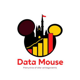 A creative and modern logo design for "Data Mouse," an Instagram account focused on Disney parks metrics, statistics, and anniversaries