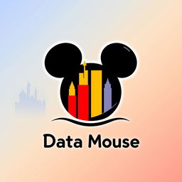 A creative and modern logo design for "Data Mouse," an Instagram account focused on Disney parks metrics, statistics, and anniversaries