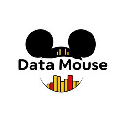 A creative and modern logo design for "Data Mouse," an Instagram account dedicated to metrics, statistics, and anniversaries related to Disney parks