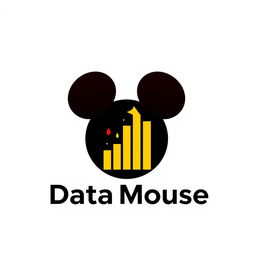 A creative and modern logo design for "Data Mouse," an Instagram account dedicated to metrics, statistics, and anniversaries related to Disney parks