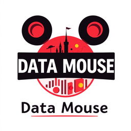 A creative and modern logo design for "Data Mouse," an Instagram account dedicated to metrics, statistics, and anniversaries related to Disney parks