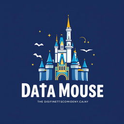 A striking and engaging logo design for "Data Mouse," an Instagram account dedicated to Disney parks metrics, statistics, and anniversaries