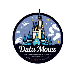 A striking and engaging logo design for "Data Mouse," an Instagram account dedicated to Disney parks metrics, statistics, and anniversaries